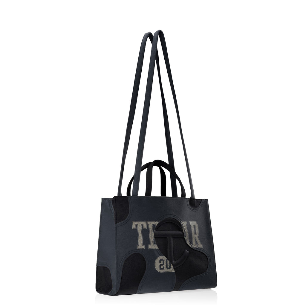 Telfar Medium Camo Shopping Bag - Black / Off Black