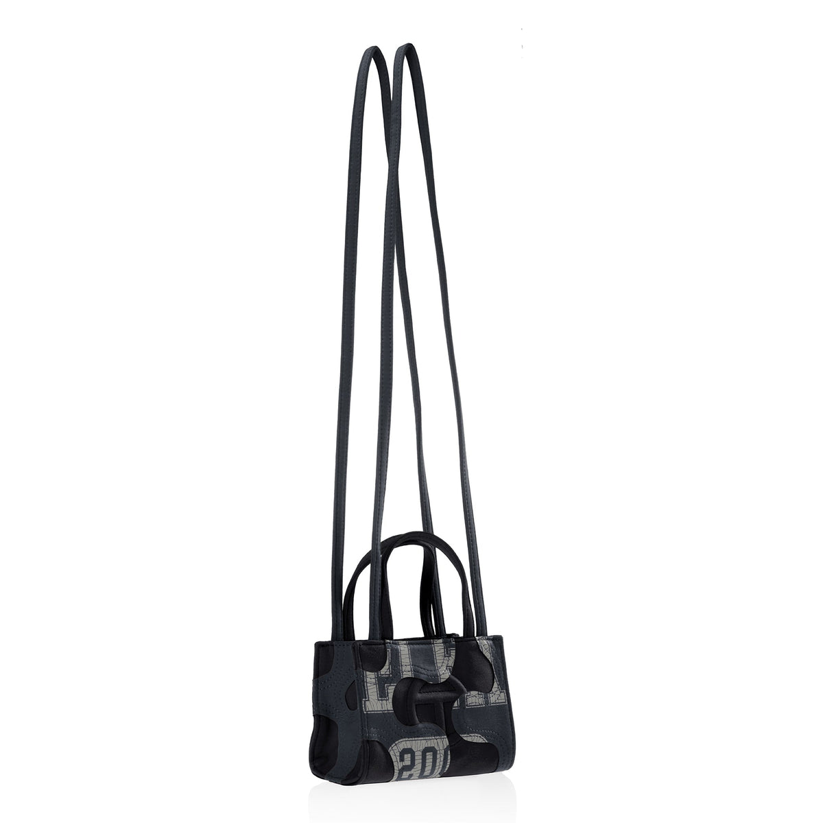 Telfar Small Camo Shopping Bag - Black / Off Black