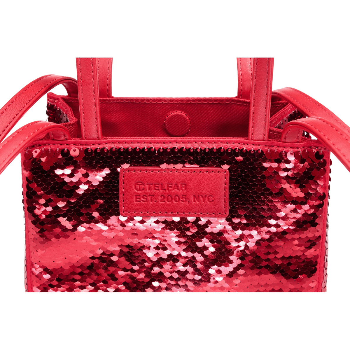 Telfar Small Sequin Shopper - Red