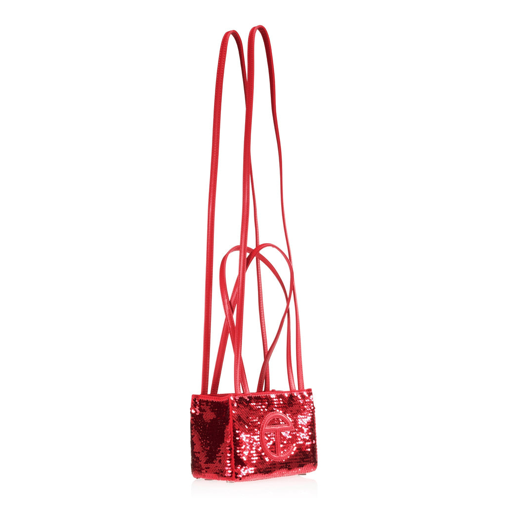 Telfar Small Sequin Shopper - Red