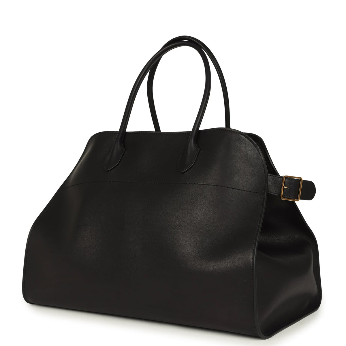 The Row Soft Margaux 17 Bag - Black Saddle