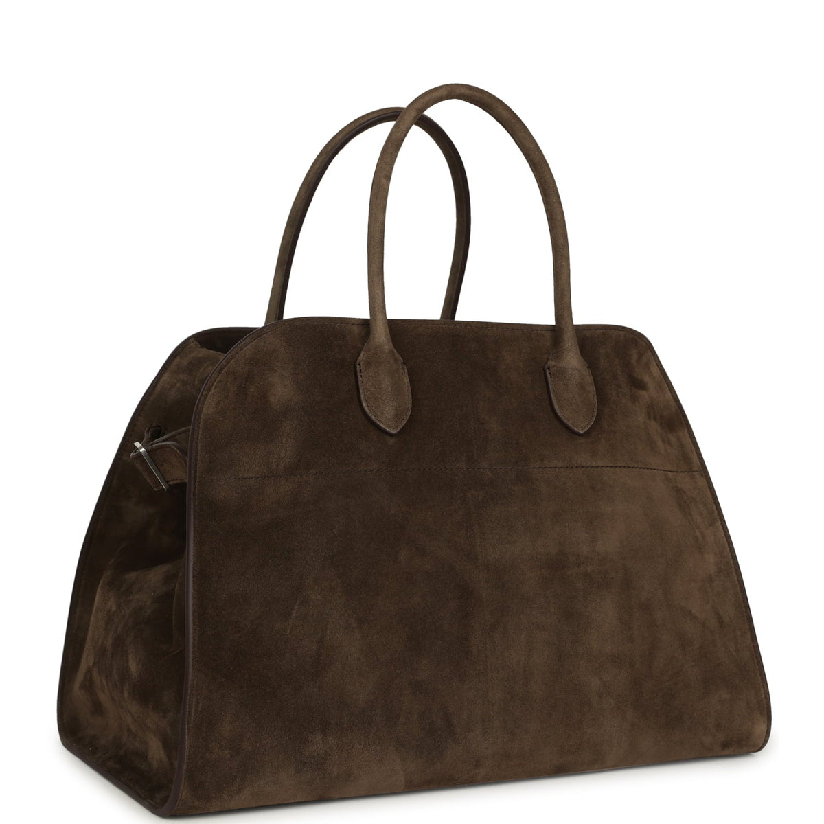 The Row Soft Margaux 15 Bag - Nut Brown Suede