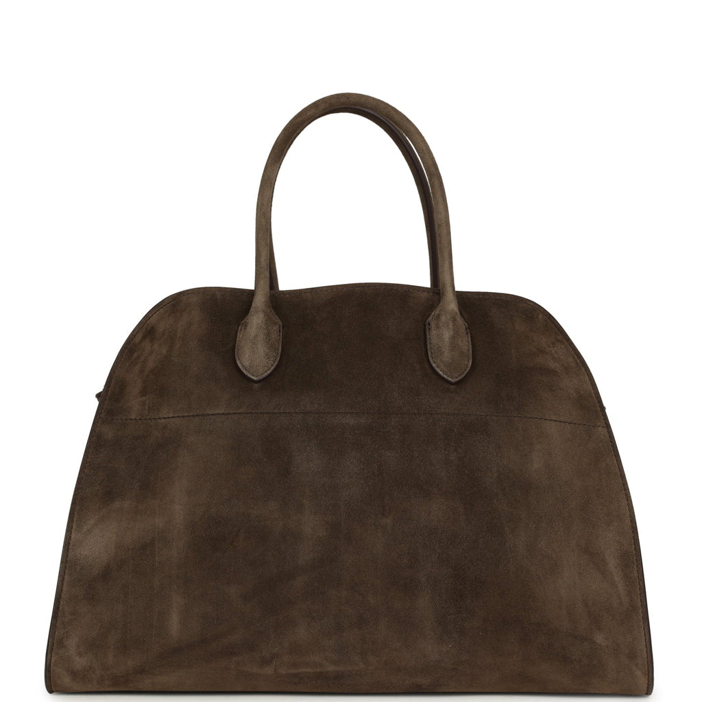 The Row Soft Margaux 15 Bag - Nut Brown Suede