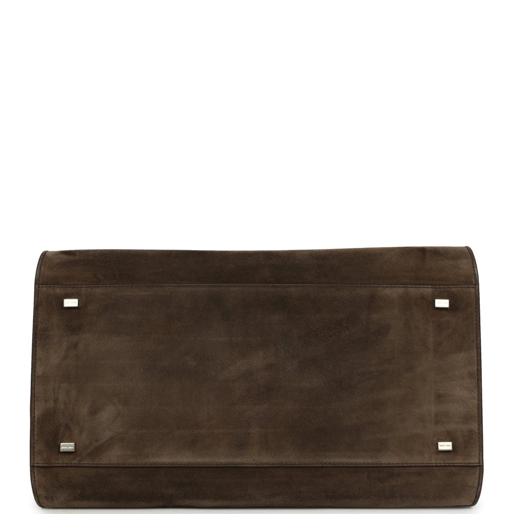 The Row Soft Margaux 15 Bag - Nut Brown Suede