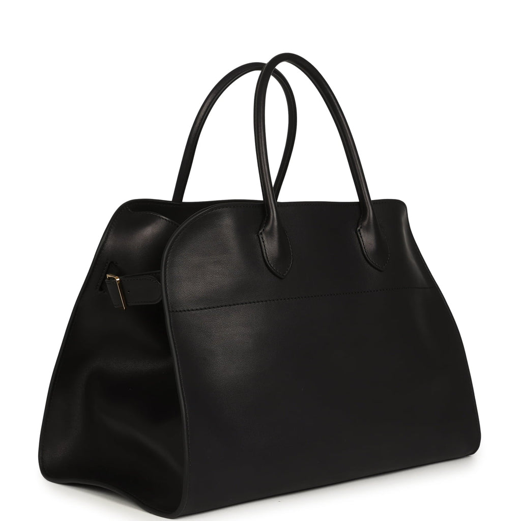 The Row Soft Margaux 15 Bag - Black Saddle