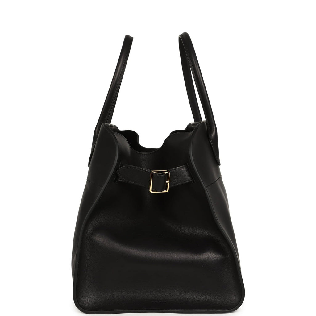 The Row Soft Margaux 15 Bag - Black Saddle