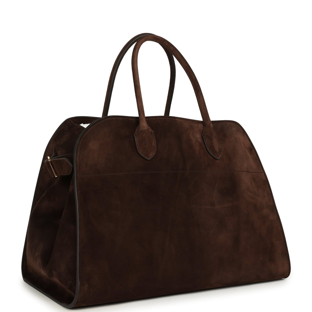 The Row Soft Margaux 15 Bag - Mocha Suede