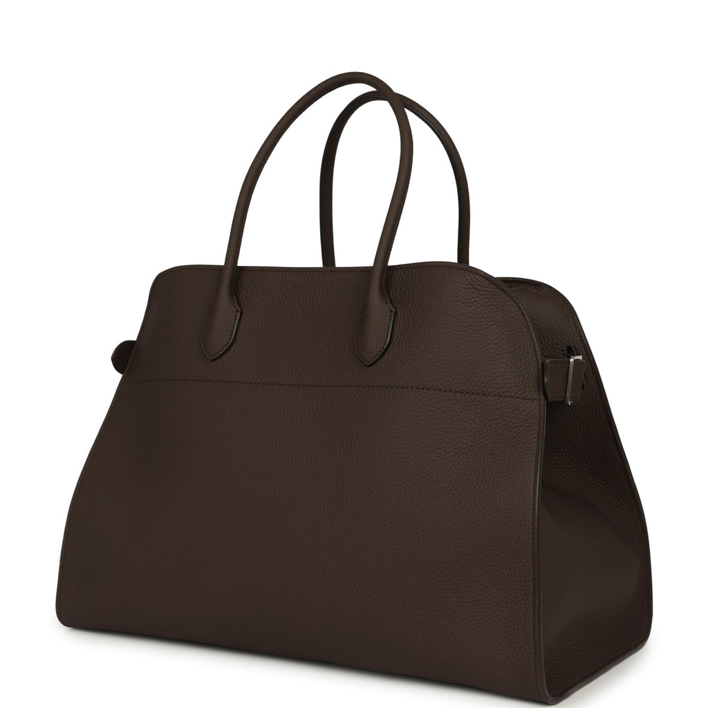 The Row Soft Margaux 17 Bag - Deep Brown Calfskin