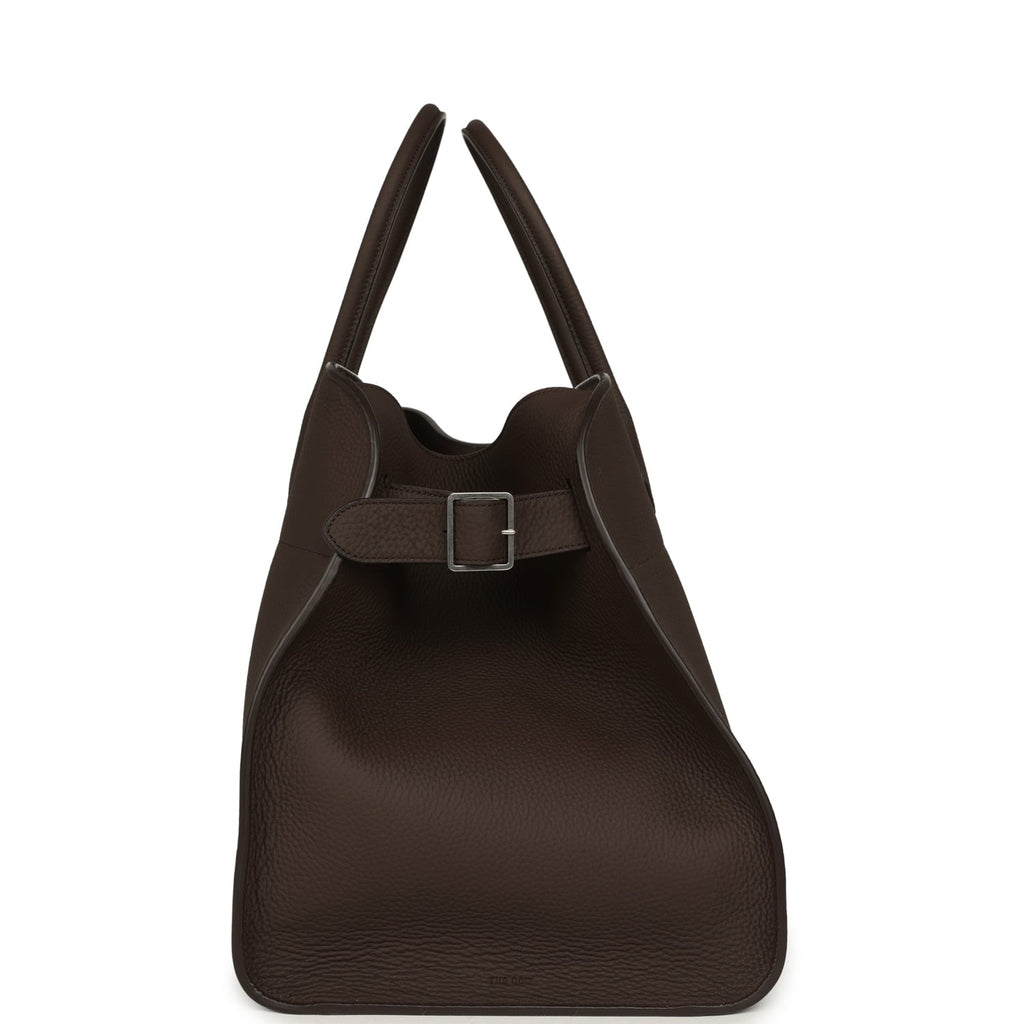 The Row Soft Margaux 17 Bag - Deep Brown Calfskin