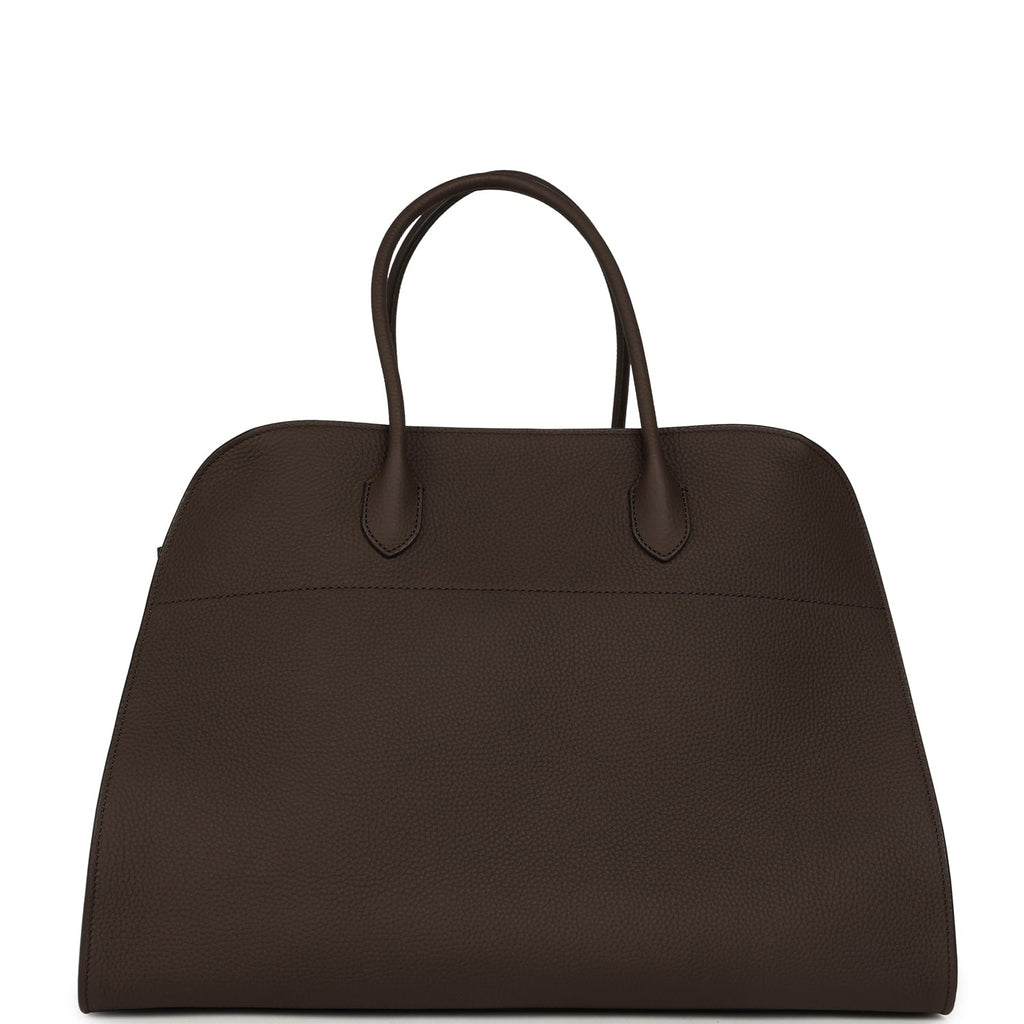 The Row Soft Margaux 17 Bag - Deep Brown Calfskin