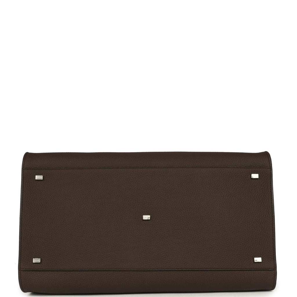 The Row Soft Margaux 17 Bag - Deep Brown Calfskin