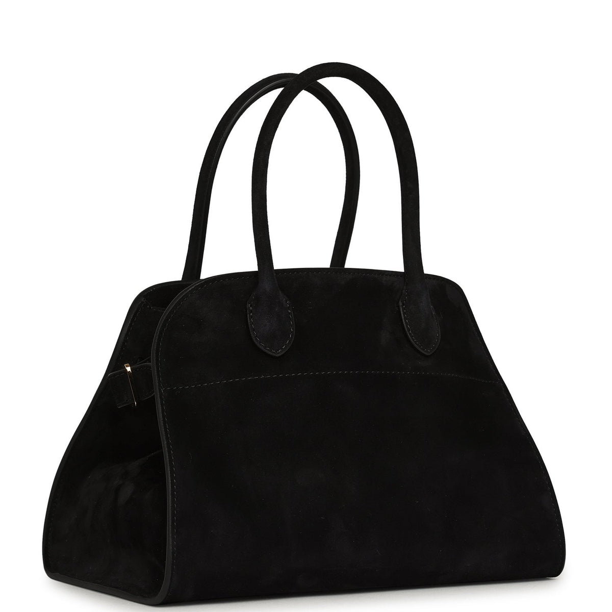 The Row Soft Margaux 10 Bag - Black Suede