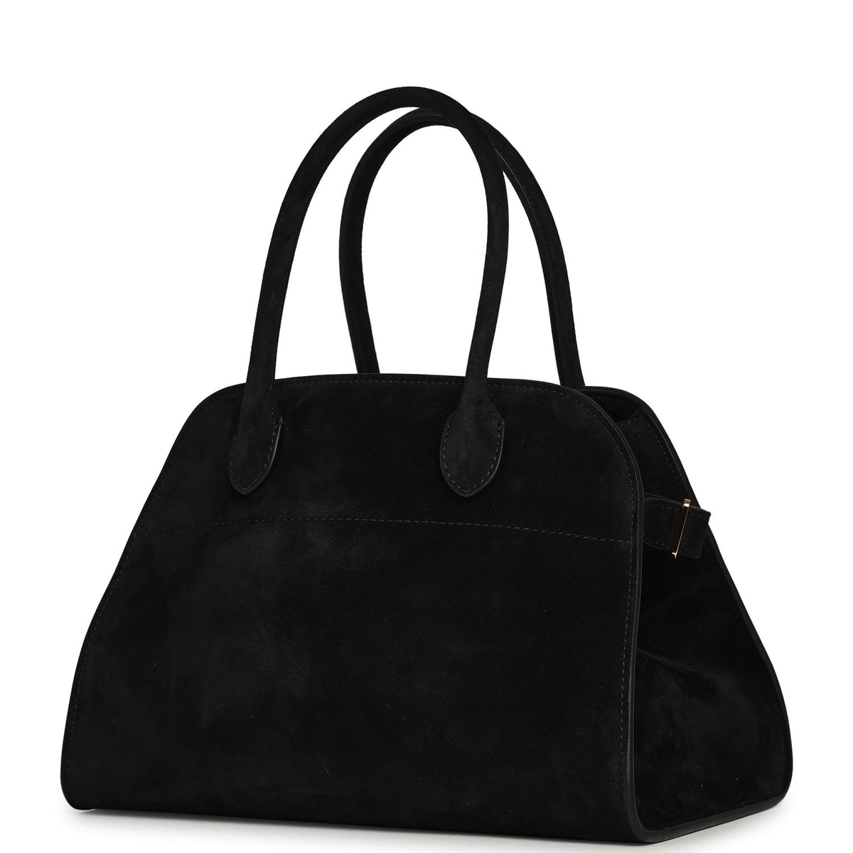 The Row Soft Margaux 10 Bag - Black Suede