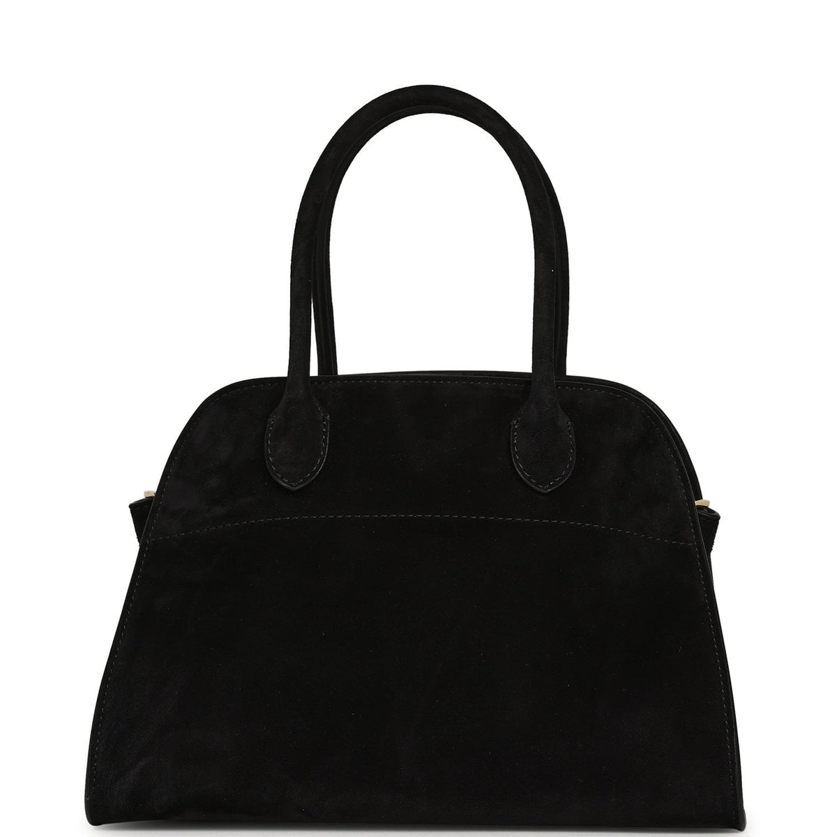 The Row Soft Margaux 10 Bag - Black Suede