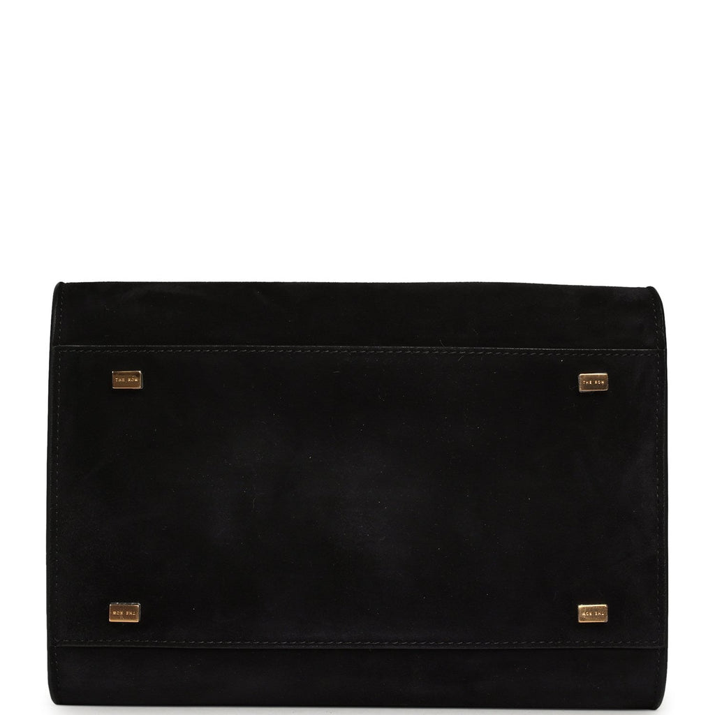 The Row Soft Margaux 10 Bag - Black Suede