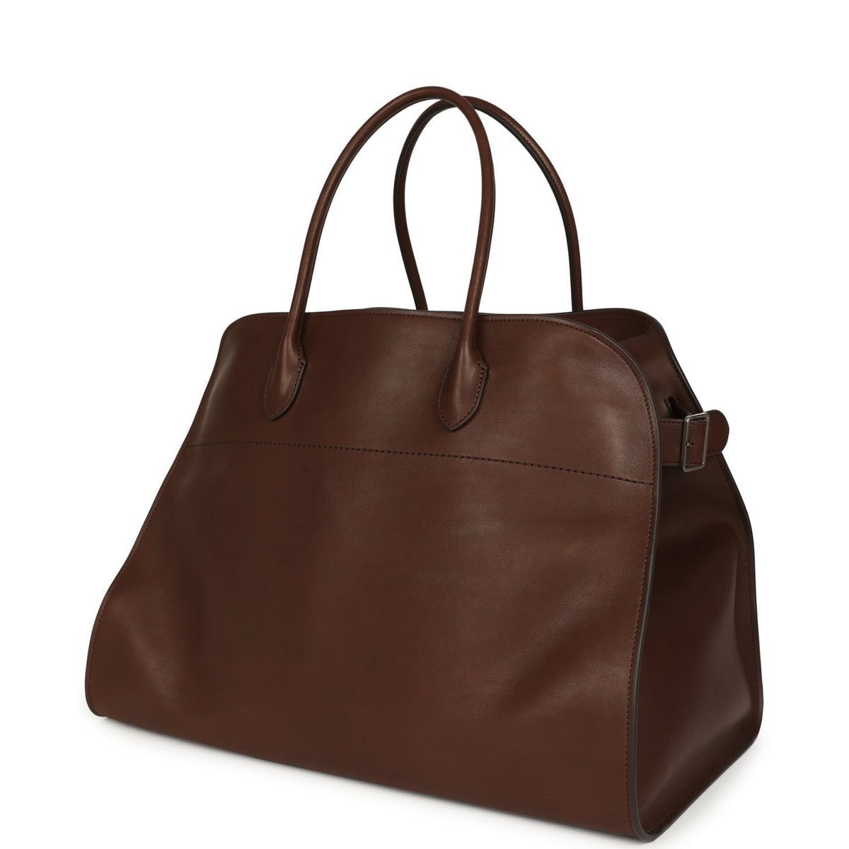 The Row Soft Margaux 17 Bag - Deep Brown Saddle