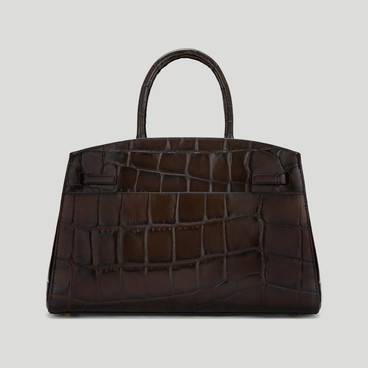 DeMellier The Midi Hudson - Dark Chocolate Large Croc-Effect