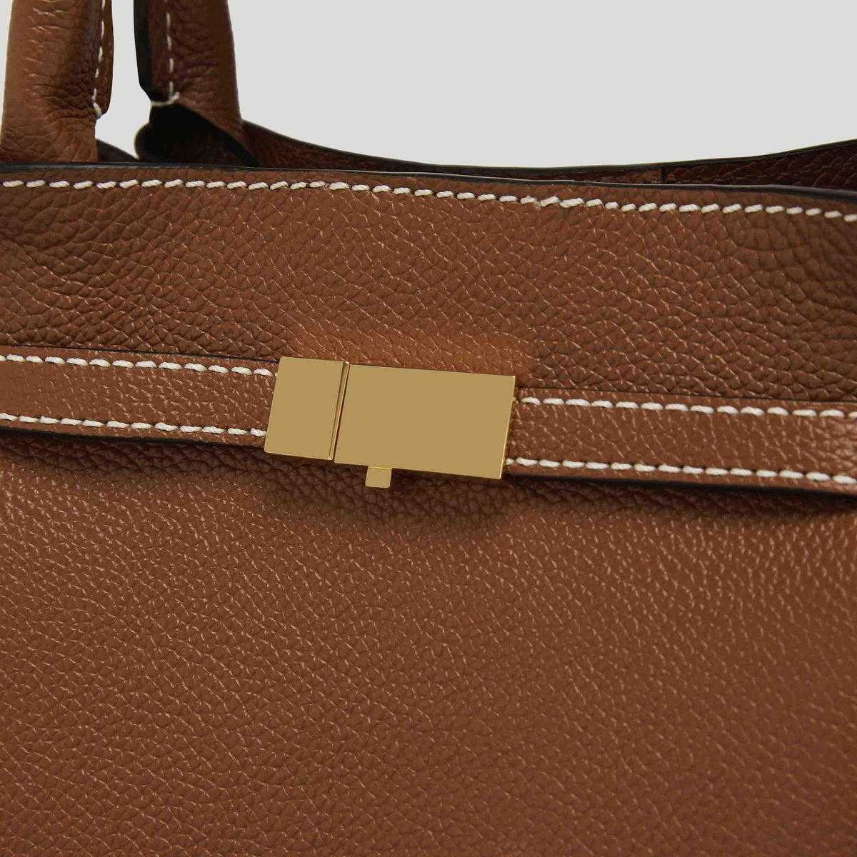 DeMellier The Midi New York - Tan Small Grain / Ecru Stitching