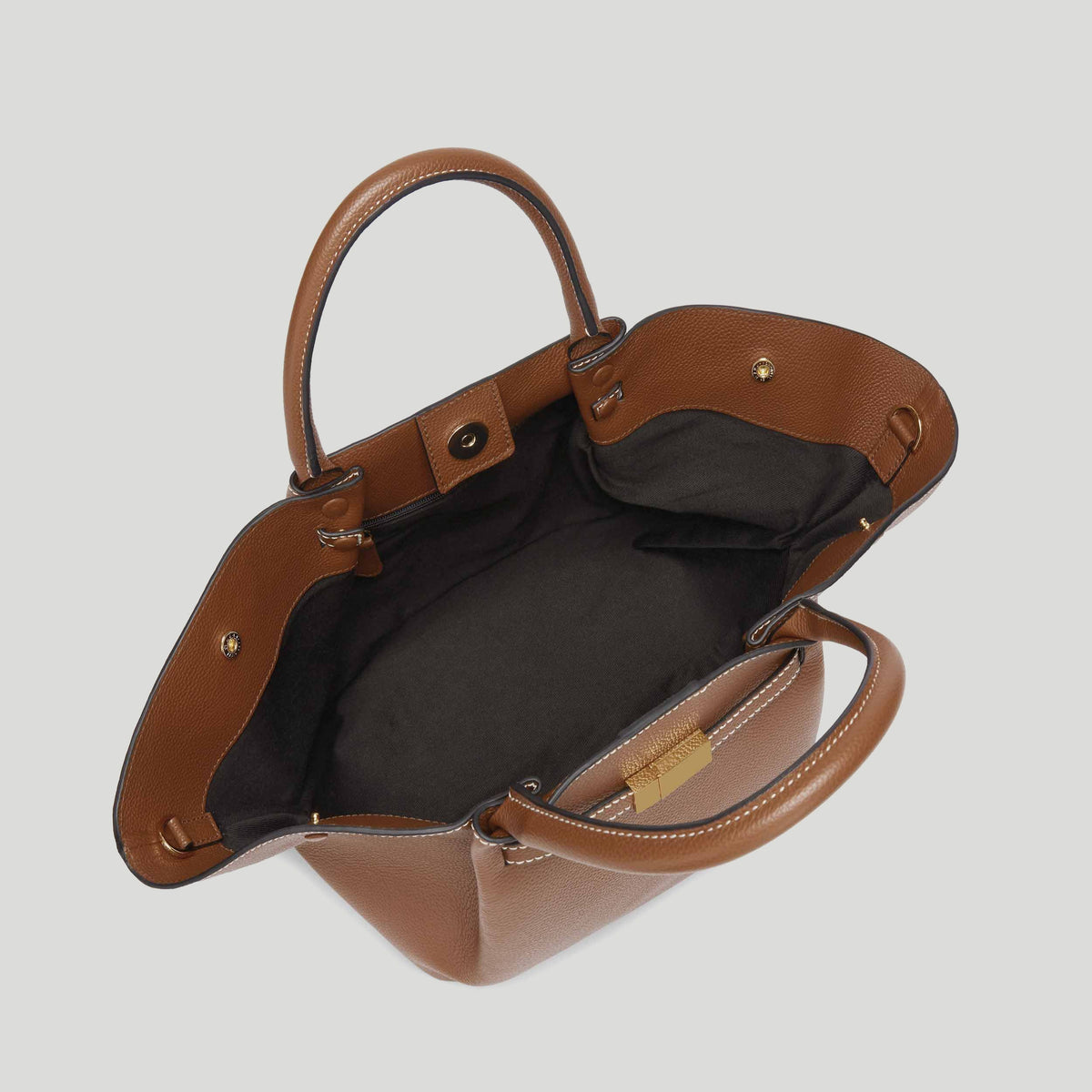 DeMellier The Midi New York - Tan Small Grain / Ecru Stitching