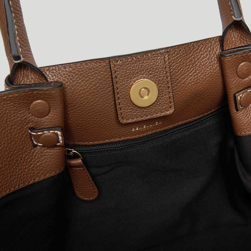 DeMellier The Midi New York - Tan Small Grain / Ecru Stitching