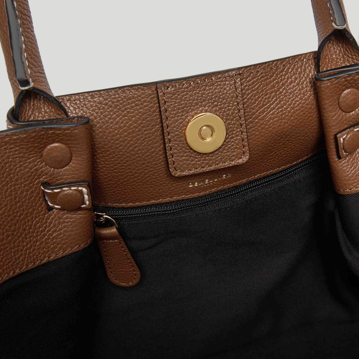 DeMellier The Midi New York - Tan Small Grain / Ecru Stitching