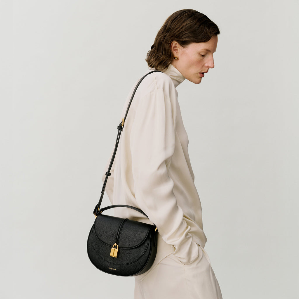 DeMellier The Siena Saddle - Light Taupe Small Grain