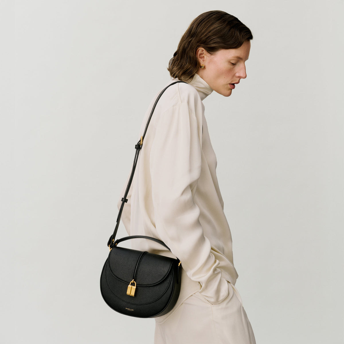 DeMellier The Siena Saddle - Light Taupe Small Grain