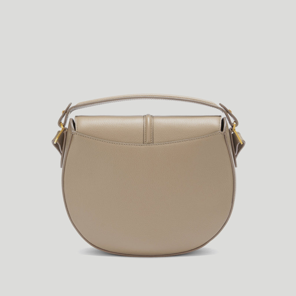 DeMellier The Siena Saddle - Light Taupe Small Grain