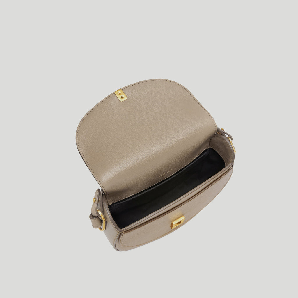 DeMellier The Siena Saddle - Light Taupe Small Grain