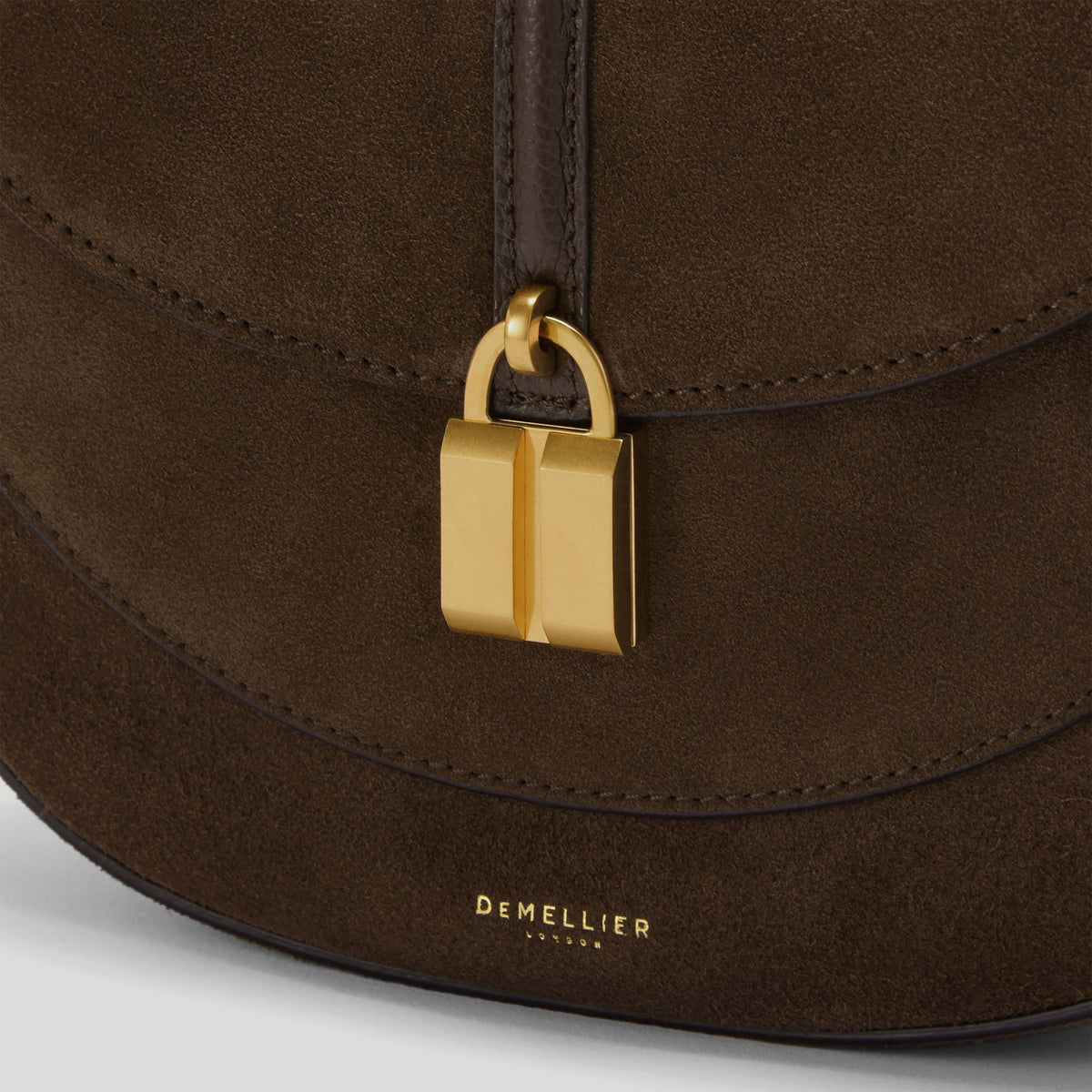 DeMellier The Siena Saddle - Mocha Suede / Mocha Small Grain