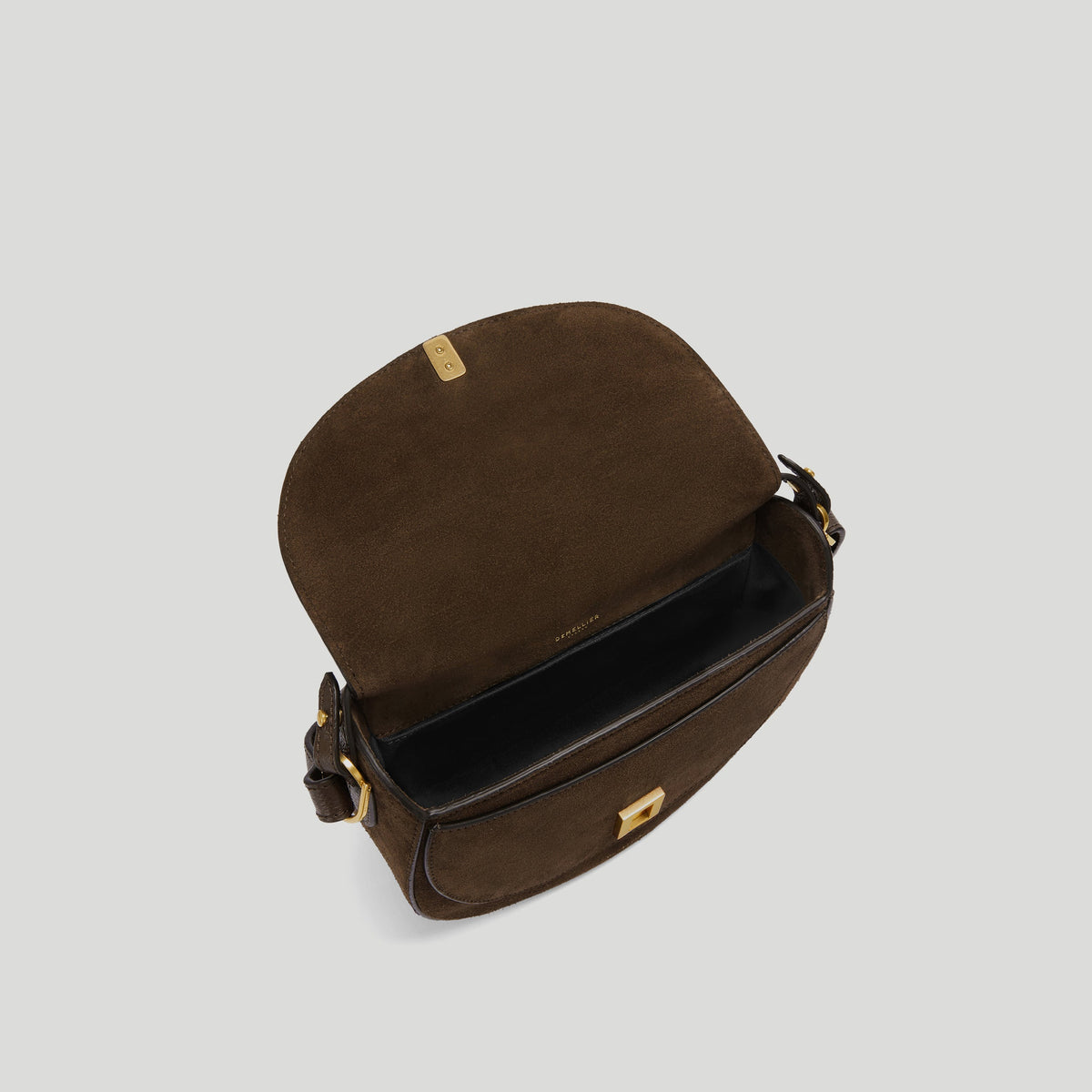 DeMellier The Siena Saddle - Mocha Suede / Mocha Small Grain