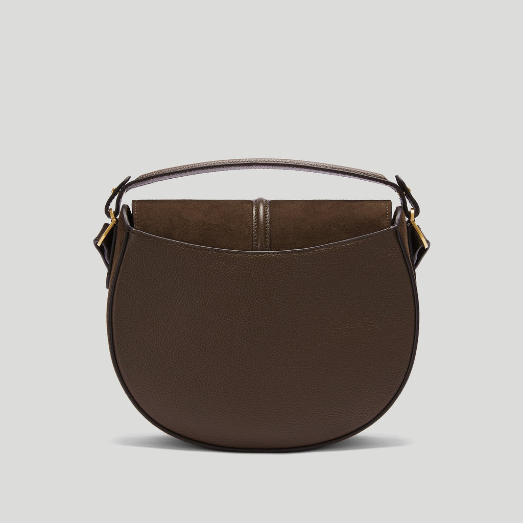 DeMellier The Siena Saddle - Mocha Suede / Mocha Small Grain