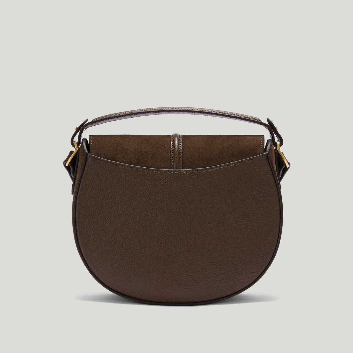 DeMellier The Siena Saddle - Mocha Suede / Mocha Small Grain