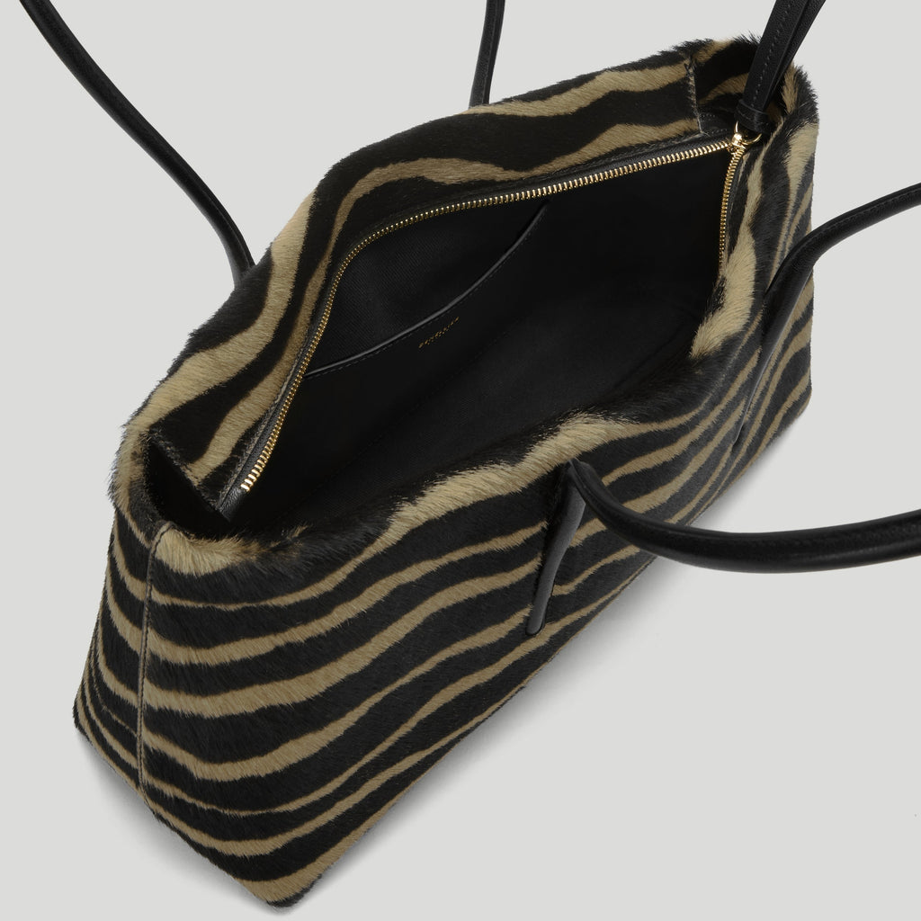 DeMellier The Stockholm Shoulder - Zebra-Effect Hair Calf