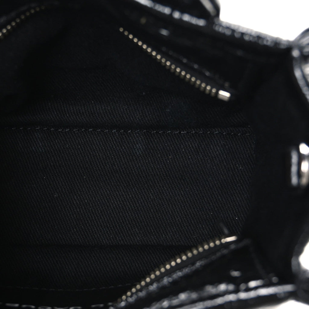 Marc Jacobs The Shiny Crinkled Leather Mini Tote Bag - Black