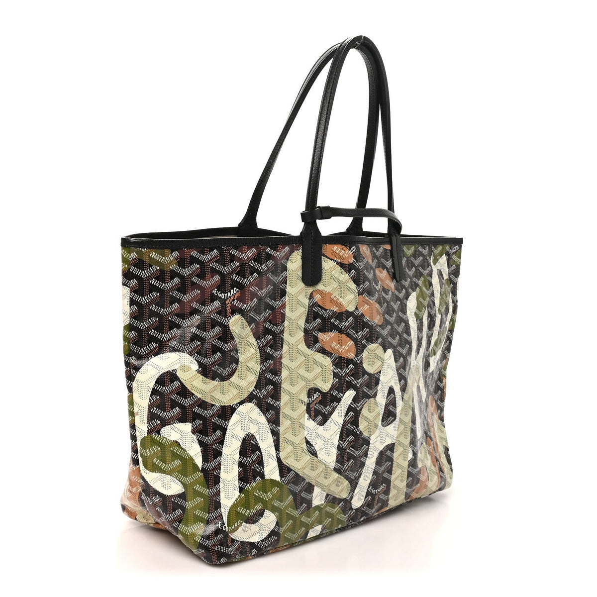 Goyard Saint Louis Lettres Camouflage PM Tote - Black / Green