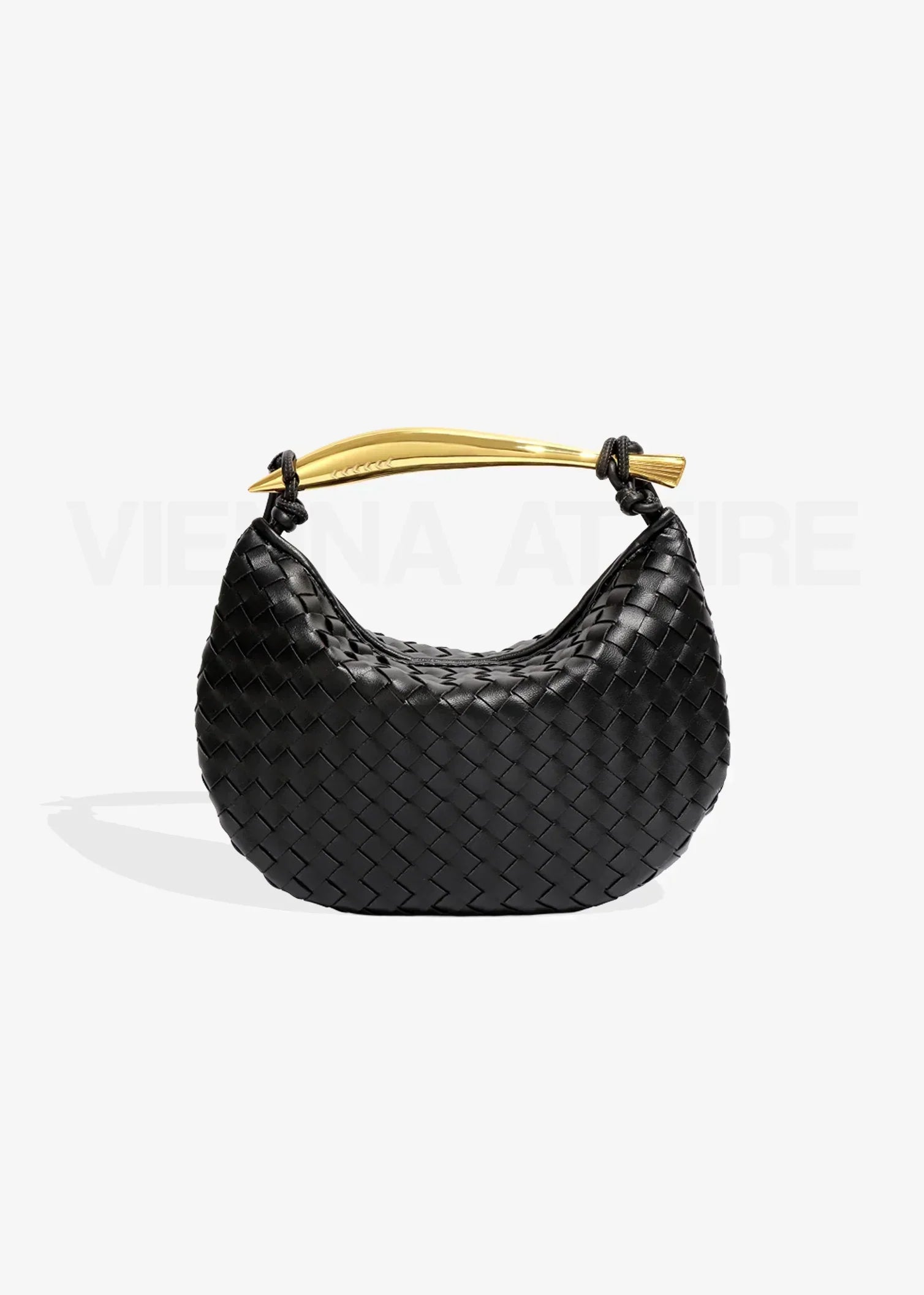 Alexandra – Sac tissé à anse dorée