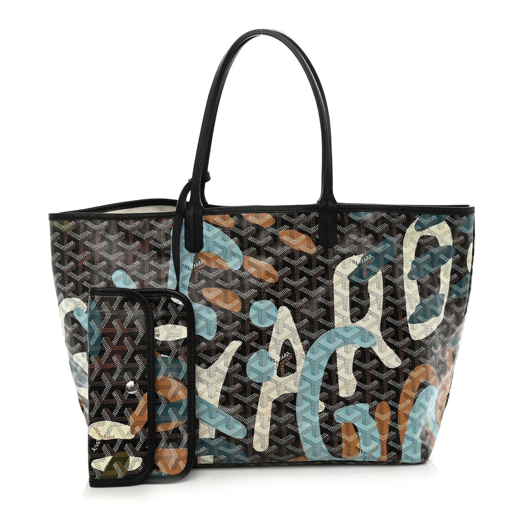 Goyard Saint Louis Lettres Camouflage PM Tote - Black / Blue