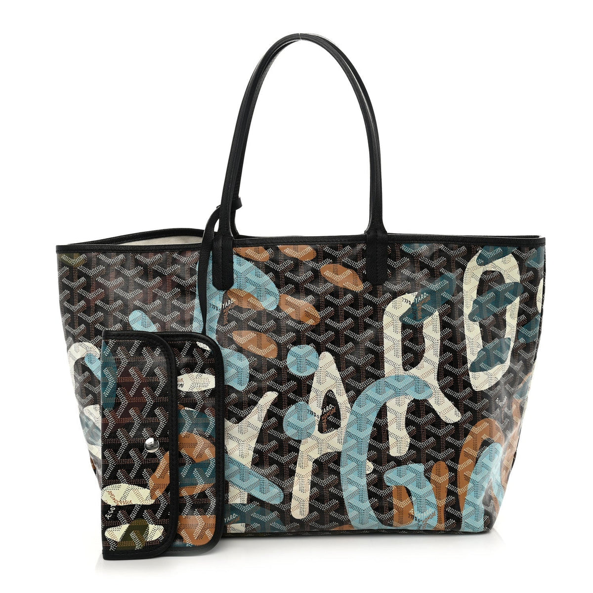 Goyard Saint Louis Lettres Camouflage PM Tote - Black / Blue