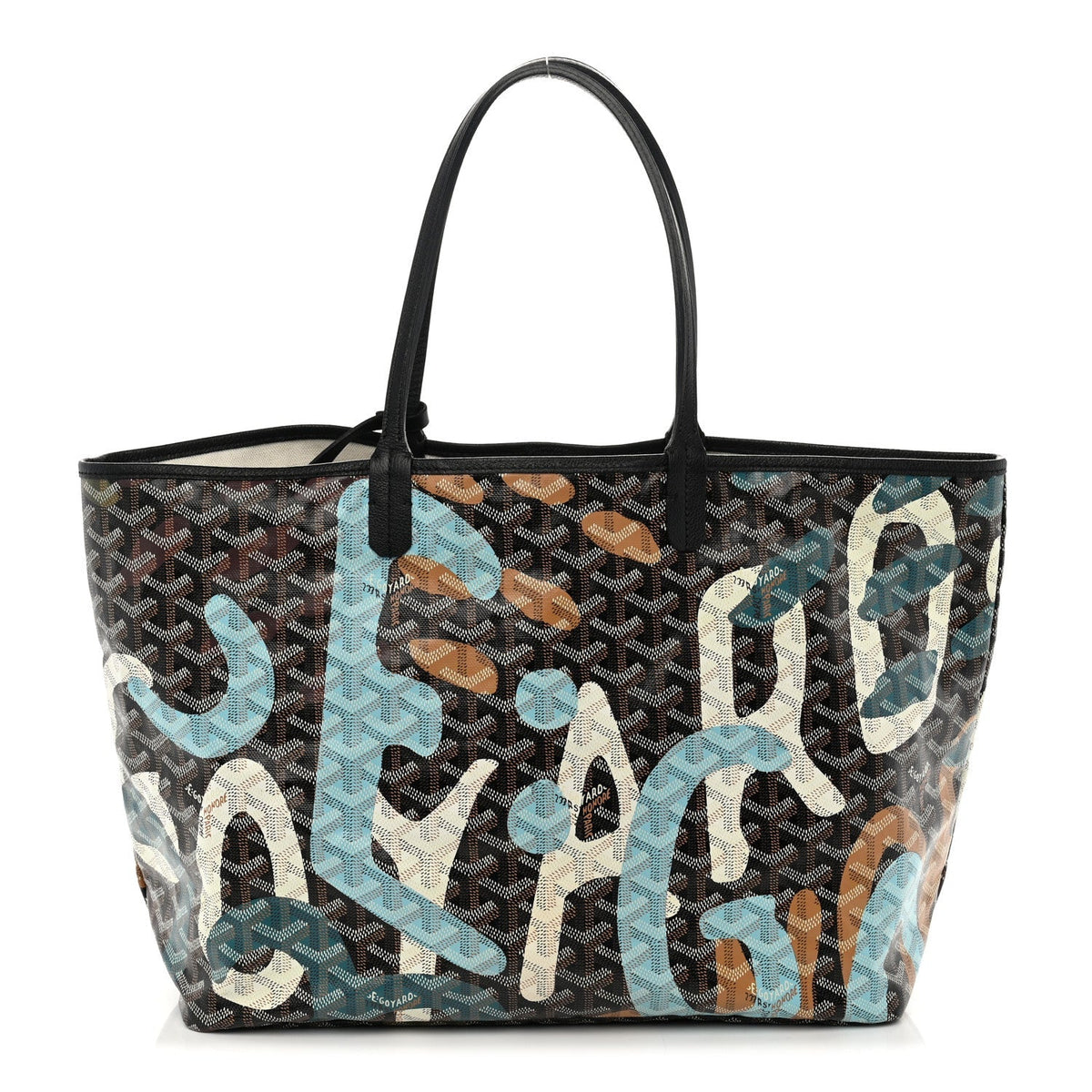 Goyard Saint Louis Lettres Camouflage PM Tote - Black / Blue
