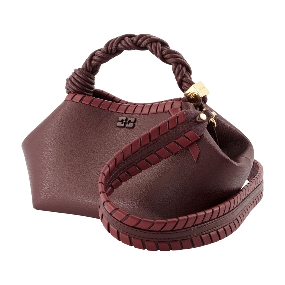 Ganni Bou Bag Small - Burgundy Whipstitch