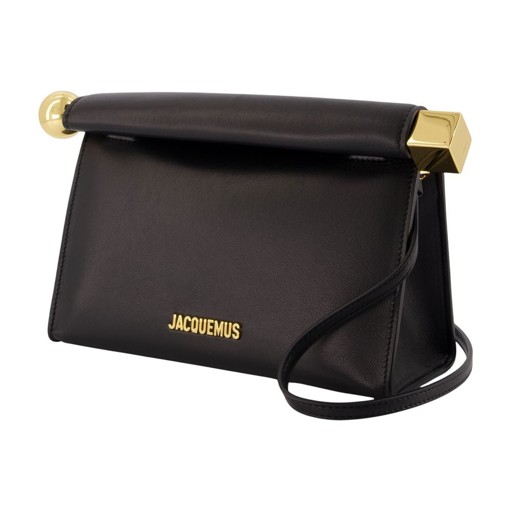 Jacquemus Le Sac Rond Carré Shoulder Bag - Black