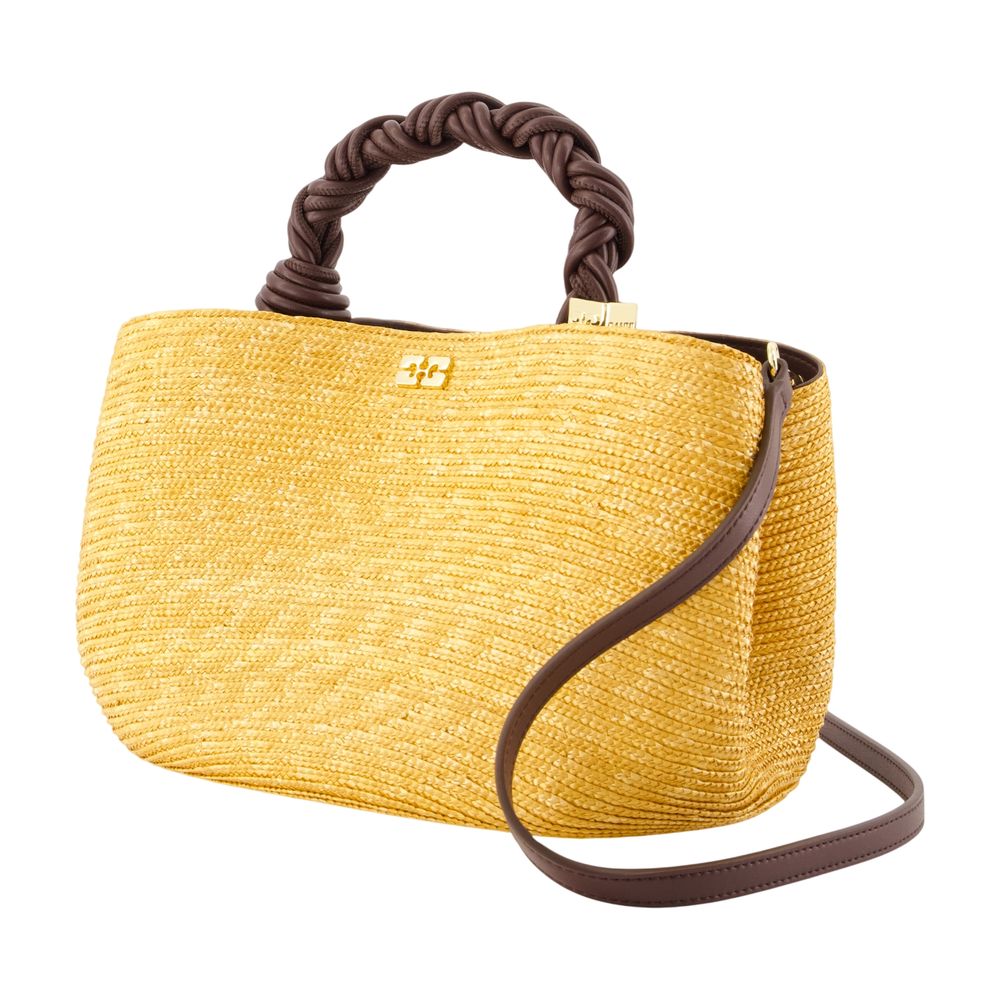 Ganni Bou Bag Small - Yellow Raffia