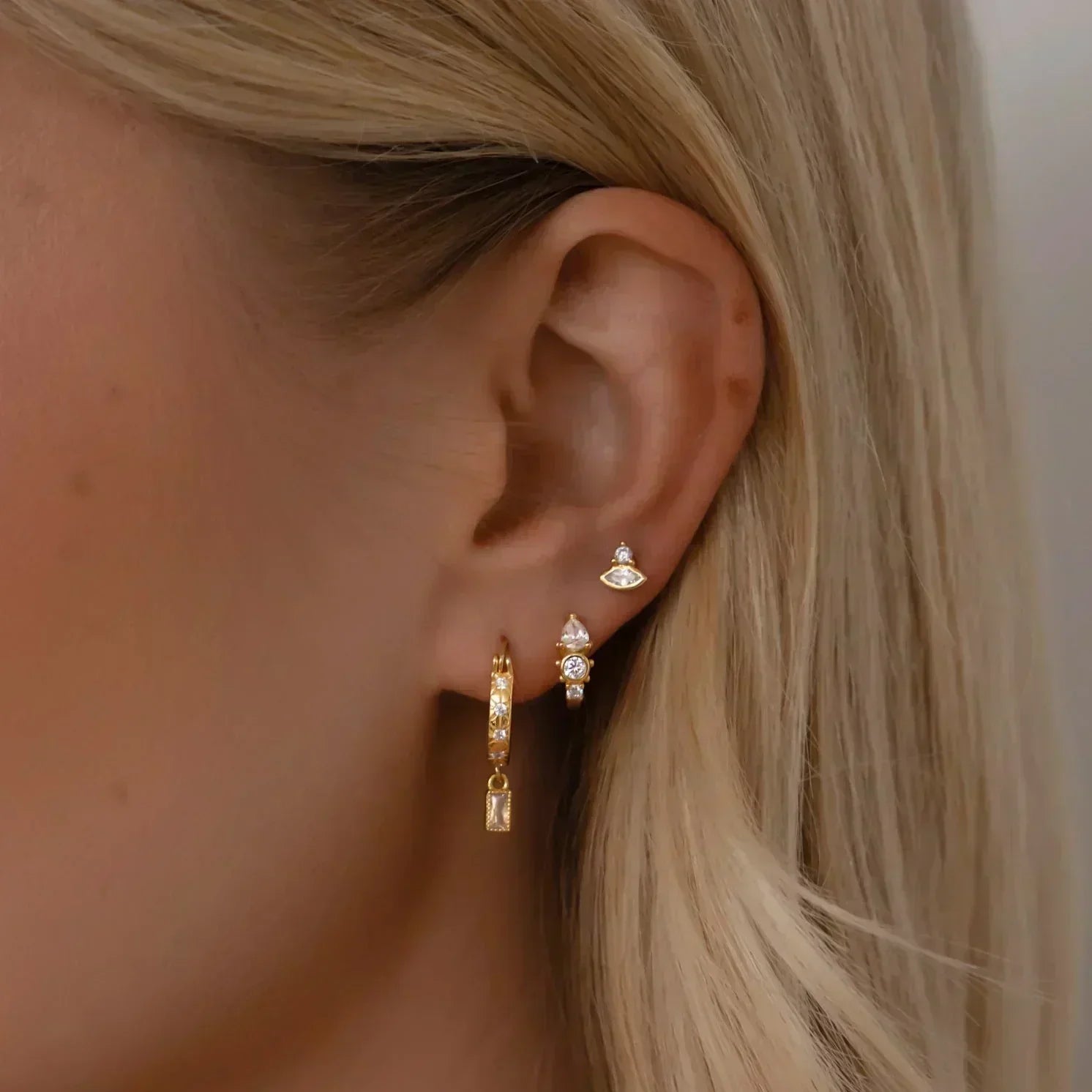 Créoles Cassidy en argent à diamants pour femme