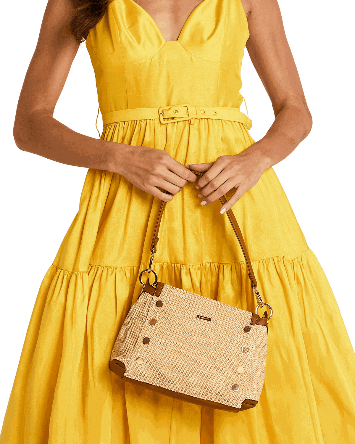 Hammitt Bryant Medium - Cocoa Raffia / Gold