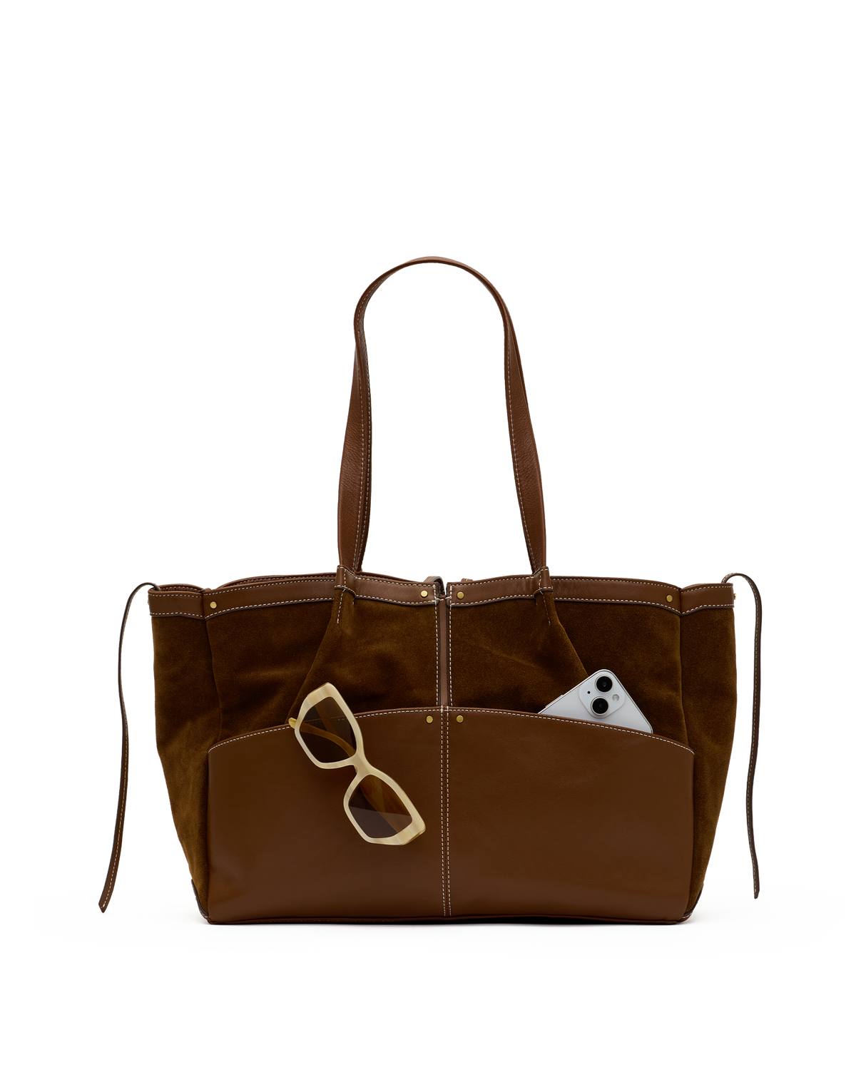 Hammitt Meryl Carryall - Cinnamon Suede / Antique Gold