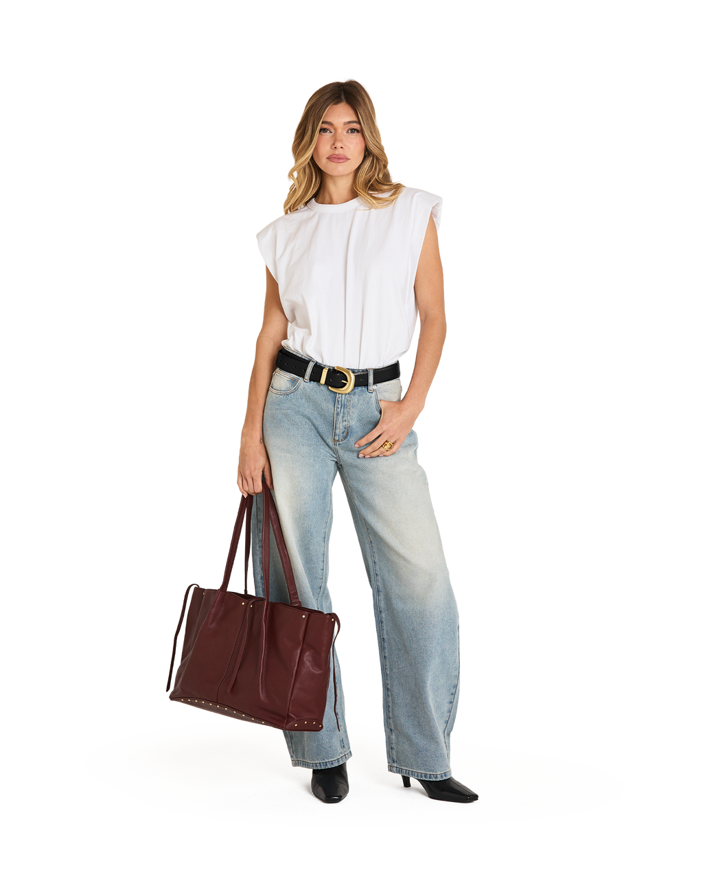 Hammitt Meryl Carryall - Cherrywood Pebble / Brushed Gold