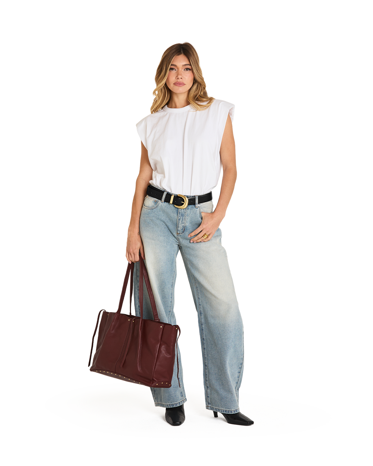 Hammitt Meryl Carryall - Cherrywood Pebble / Brushed Gold