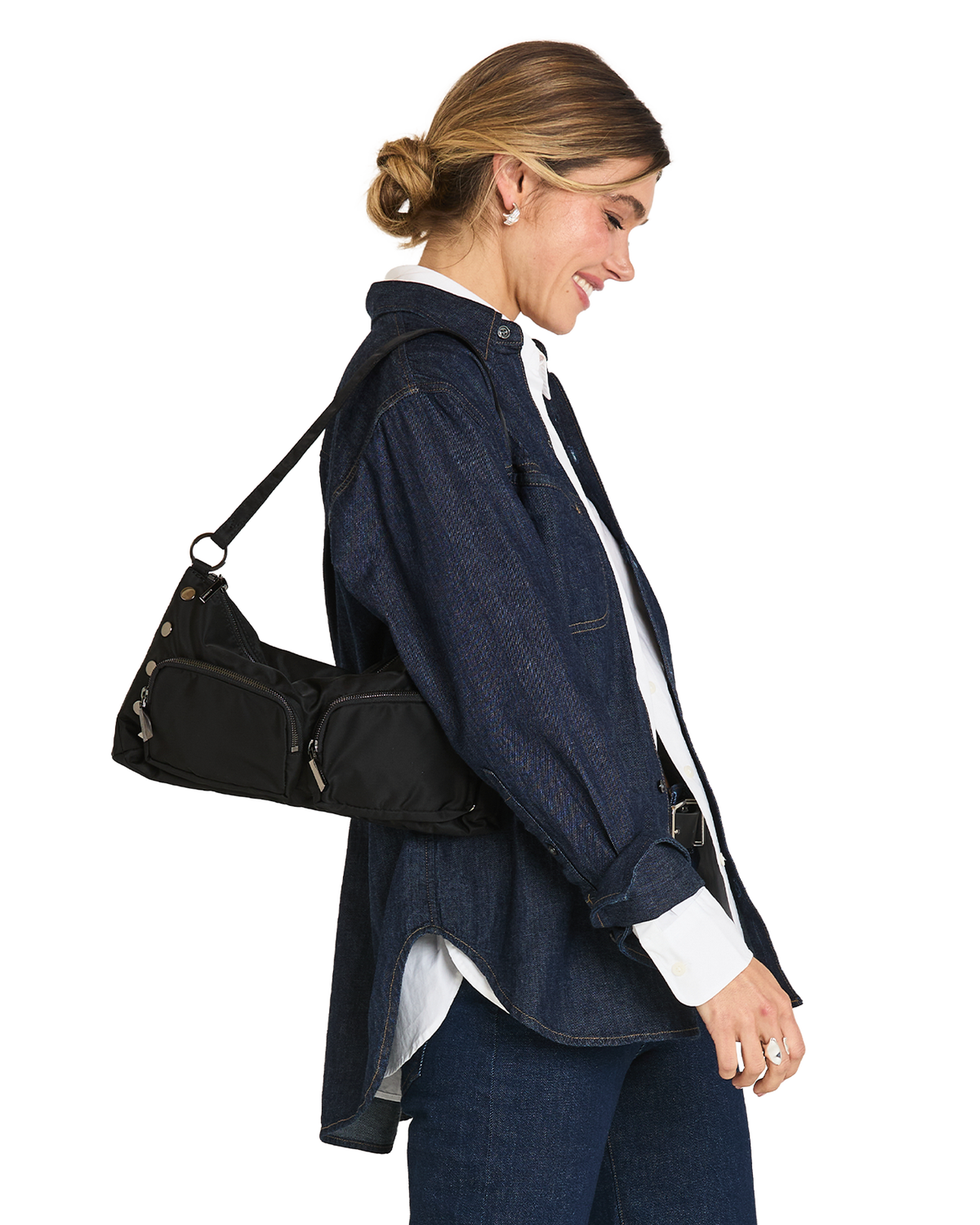 Hammitt Kyle Cargo Medium - Black Nylon / Gunmetal