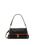 Hammitt Beverly Medium - Black / Brushed Gold Red Zip